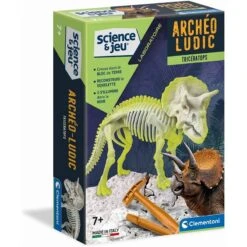 Clementoni - Jeu Scientifique - Coffret Archéologue - Dinosaure - Tricératops