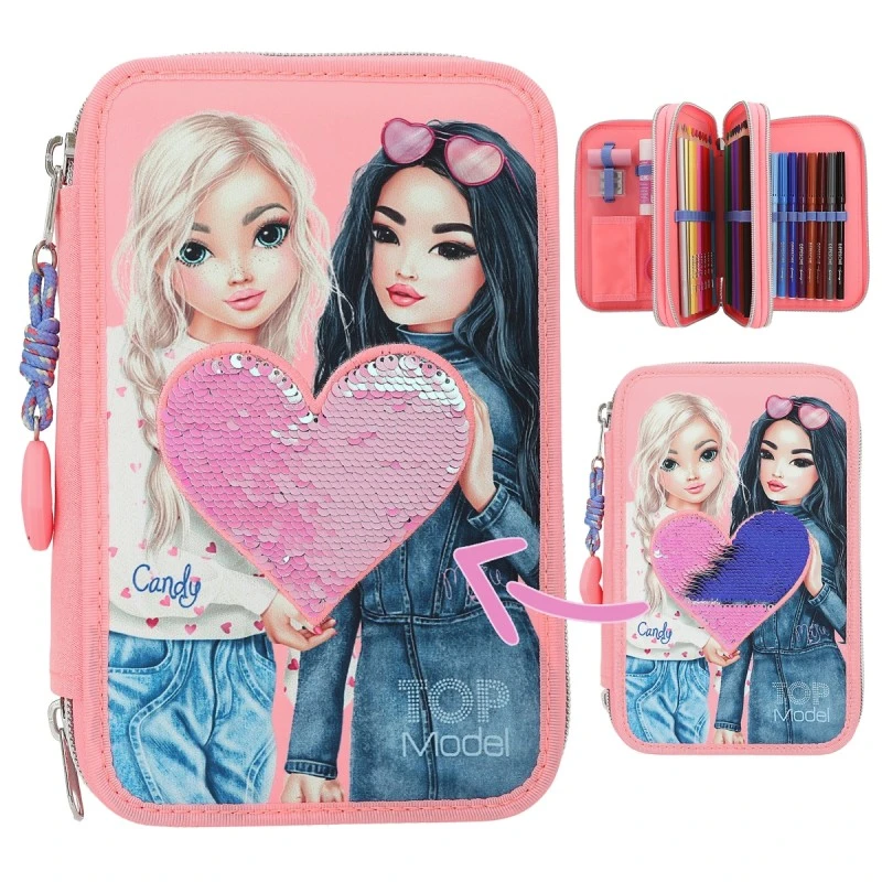 Depesche - Top Model - Trousse à Crayons 3 Compartiments Remplie 3 Depesche - Top Model - Trousse à Crayons 3 Compartiments Remplie