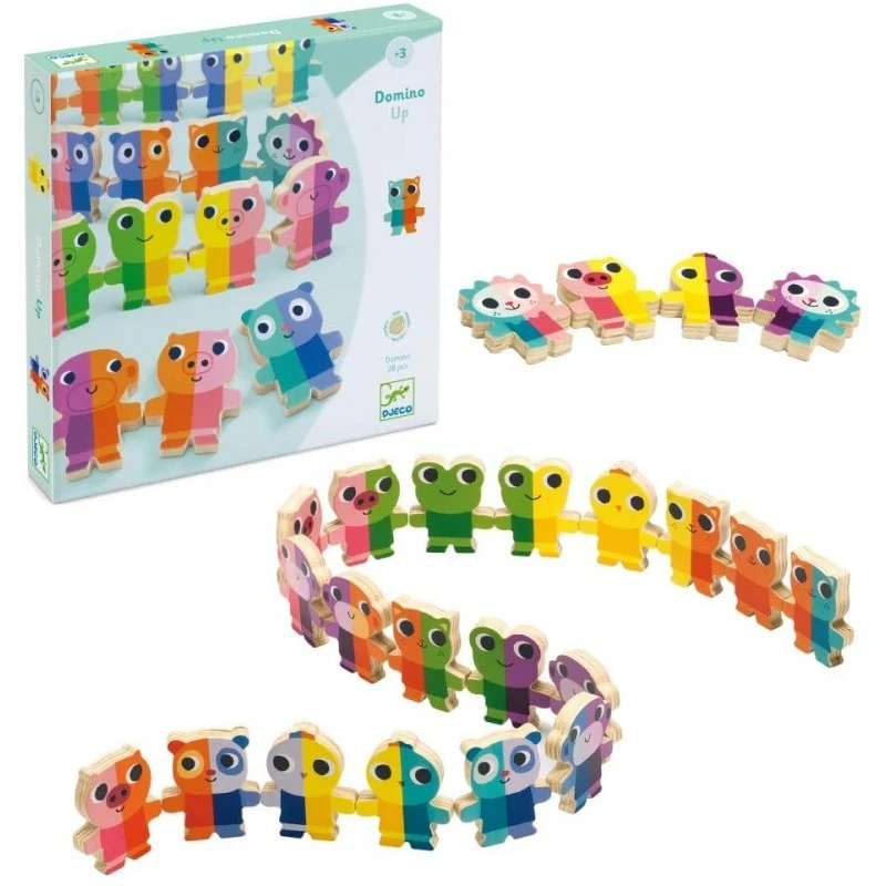 Djeco - DJ01641 - Jeux éducatifs Bois - Domino Up 3 Djeco - DJ01641 - Jeux éducatifs Bois - Domino Up