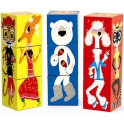 Djeco - DJ08228 - Jeux éducatifs - 9 Cubes - Drôles D'animaux
