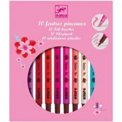 Djeco - DJ08802 - Les Couleurs Des Grands - 10 Feutres Pinceaux - Sweet