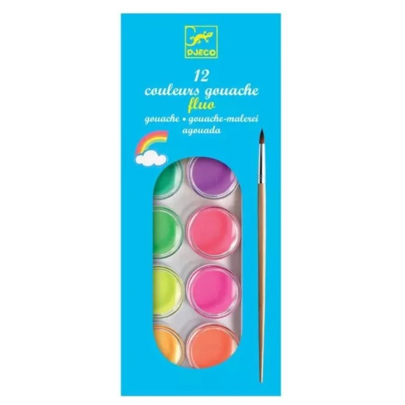 Djeco - DJ09759 - Peinture - 12 Pastilles De Gouache Fluo 3 Djeco - DJ09759 - Peinture - 12 Pastilles De Gouache Fluo