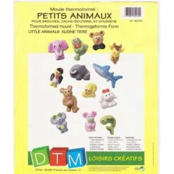 Graine Créative - Loisirs Créatifs - Blister De 13 Moules Animaux Avec Broches Et Bandes