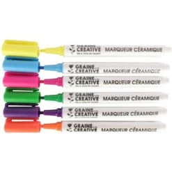 Graine Créative - Loisirs Créatifs - Boîte De 6 Marqueurs Pour Céramique