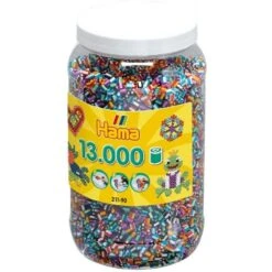 Hama - Perles - 211-90 - Taille Midi - Pot 13000 Perles Mélange Bicolore