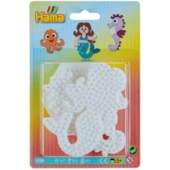 Hama - Perles - 4575 - Taille Midi - Blister De 3 Plaques Hippocampe Sirène Et Hexagonale