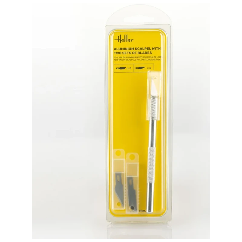 Heller - Accessoire Modélisme - Couteau De Modéliste En Aluminium Avec 10 Lames De Rechange 3 Heller - Accessoire Modélisme - Couteau De Modéliste En Aluminium Avec 10 Lames De Rechange