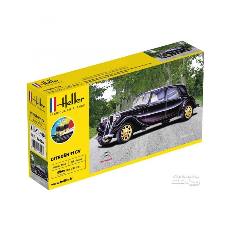 Heller - Maquette - Voiture - Starter Kit - Citroen 11CV 3 Heller - Maquette - Voiture - Starter Kit - Citroen 11CV