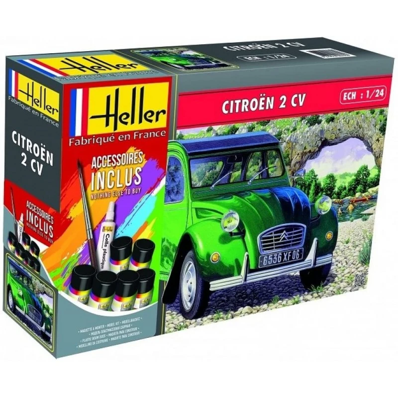 Heller - Maquette - Voiture - Starter Kit - Citroen 2CV 3 Heller - Maquette - Voiture - Starter Kit - Citroen 2CV