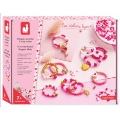 Janod - Loisirs Créatifs - 10 Bagues En Perles Lovely à Créer