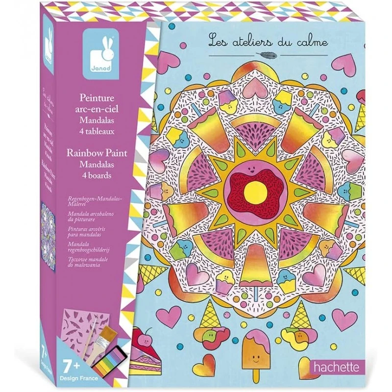Janod - Loisirs Créatifs - Coffret Peinture Arc-en-ciel Mandala 3 Janod - Loisirs Créatifs - Coffret Peinture Arc-en-ciel Mandala