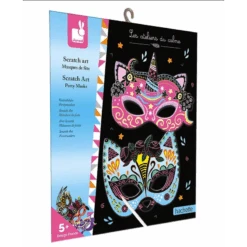 Janod - Loisirs Créatifs - Scratch Art - 5 Masques De Fête