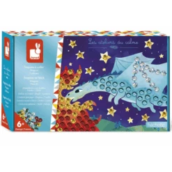 Janod - Loisirs Créatifs - Sequins à Coller - Dragons - 3 Tableaux