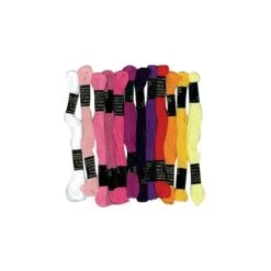 Lot De 12 échevettes De 7m à 6 Brins En Coton Pour Fabriquer Des Bracelets Brésiliens, Rose Assortis