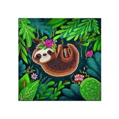 OZ - Loisirs Créatifs - Crystal Art - Kit Carte Broderie Diamant 18x18cm Paresseux