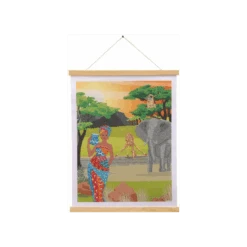 OZ - Loisirs Créatifs - Crystal Art - Kit Poster à Diamanter 35x45cm - Évasion Afrique