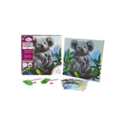 OZ - Loisirs Créatifs - Crystal Art - Kit Tableau Broderie Diamant 30x30cm Koalas