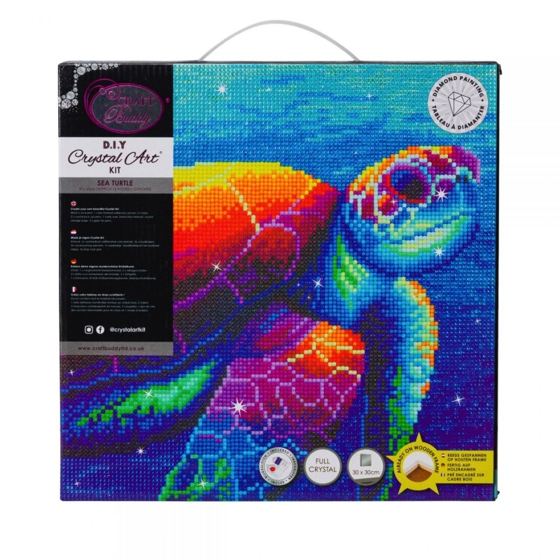 OZ - Loisirs Créatifs - Crystal Art - Kit Tableau Broderie Diamant 30x30cm - Tortue 3 OZ - Loisirs Créatifs - Crystal Art - Kit Tableau Broderie Diamant 30x30cm - Tortue