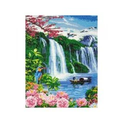 OZ - Loisirs Créatifs - Crystal Art - Kit Tableau Broderie Diamant 40x50cm Cascade