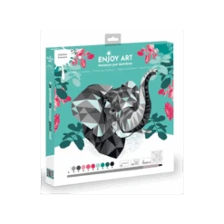 OZ - Loisirs Créatifs - Enjoy Art - Peinture Par Numéros 30x30cm - Éléphant