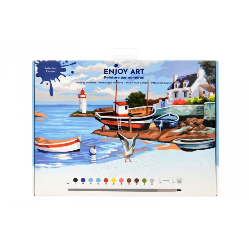 OZ - Loisirs Créatifs - Enjoy Art - Peinture Par Numéros 40x30cm - Rivage Breton 3 OZ - Loisirs Créatifs - Enjoy Art - Peinture Par Numéros 40x30cm - Rivage Breton