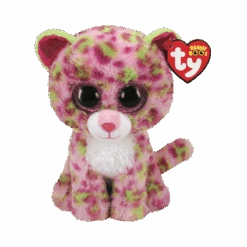 Peluche TY - Peluche 15 Cm - Lainey Le Léopard Rose Et Vert