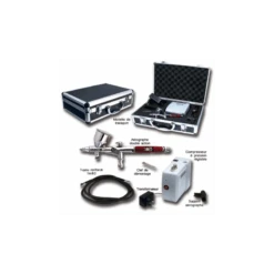 Prince August - Aérographe - Mallette Complète Aérographe Haute Définition Avec Compresseur