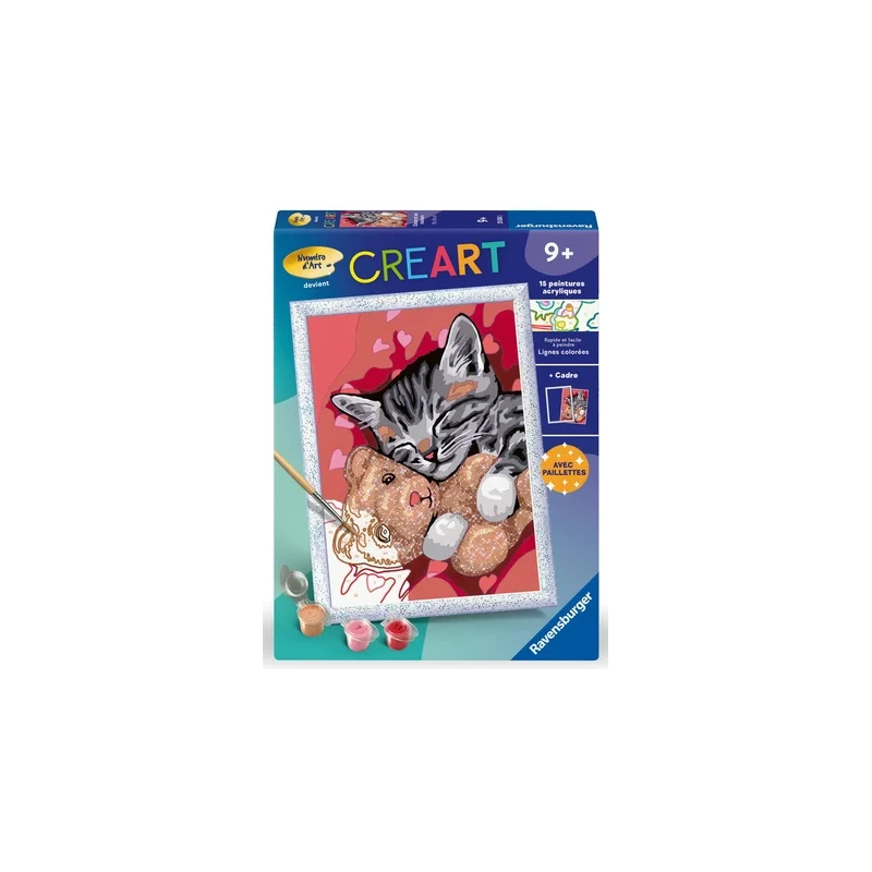 Ravensburger - Creart - Peinture Au Numéro - Chaton Et Nounous - 18x24cm 3 Ravensburger - Creart - Peinture Au Numéro - Chaton Et Nounous - 18x24cm