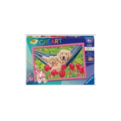 Ravensburger - Creart - Peinture Au Numéro - Labradors Et Tyulipes - 31x21cm