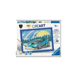 Ravensburger - Creart - Peinture Au Numéro - Lamborghini Bleue - 18x24cm