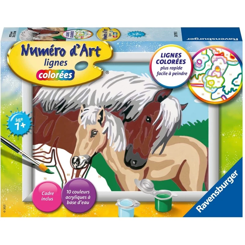 Ravensburger - Numéro D'art - 13x18cm - Jument Et Son Poulain 3 Ravensburger - Numéro D'art - 13x18cm - Jument Et Son Poulain