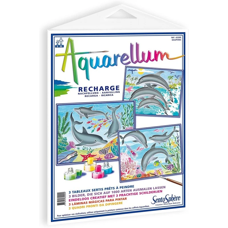 Sentosphère - 6220R - Aquarellum Recharge - Dauphins 3 Sentosphère - 6220R - Aquarellum Recharge - Dauphins