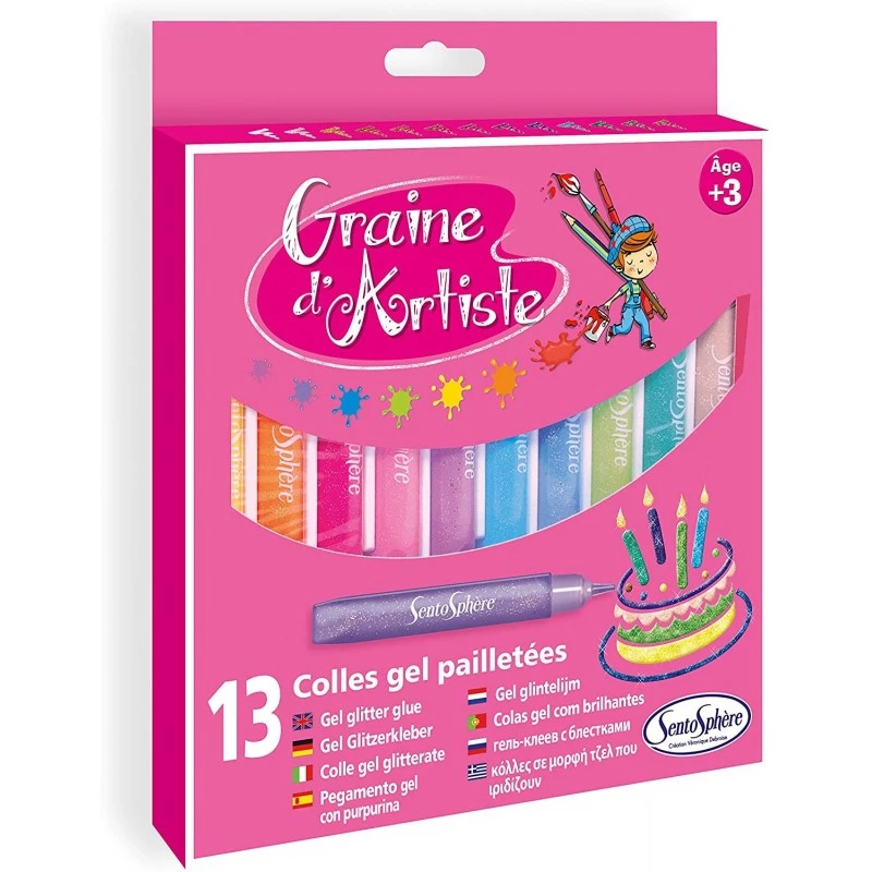 Sentosphère - 9304 - Coloriage - Pochette De 13 Colles Gel Pailletées 3 Sentosphère - 9304 - Coloriage - Pochette De 13 Colles Gel Pailletées