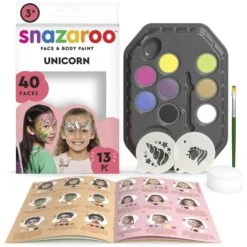 Snazaroo - Set De 6 Pochoirs Licorne Et Papillon