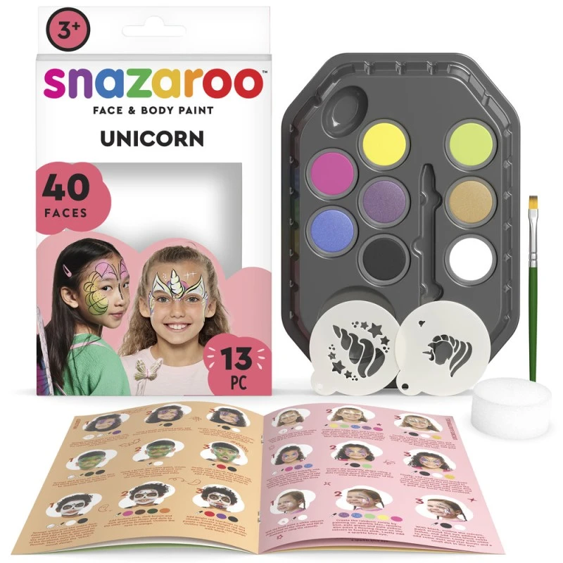 Snazaroo - Set De 6 Pochoirs Licorne Et Papillon 3 Snazaroo - Set De 6 Pochoirs Licorne Et Papillon